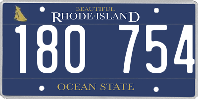 RI license plate 180754