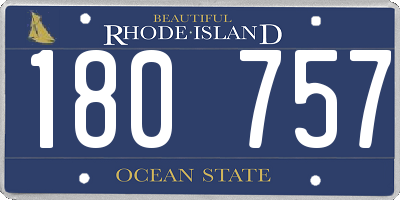RI license plate 180757