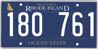 RI license plate 180761