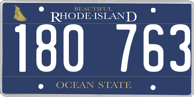 RI license plate 180763