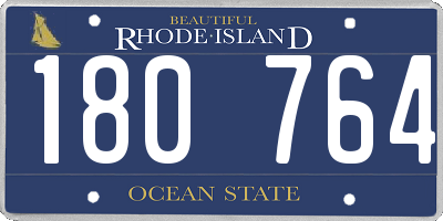 RI license plate 180764