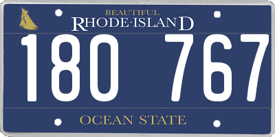 RI license plate 180767