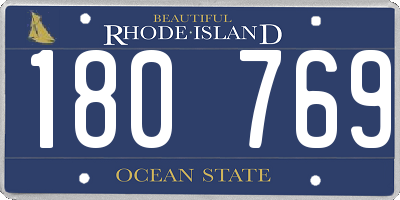 RI license plate 180769