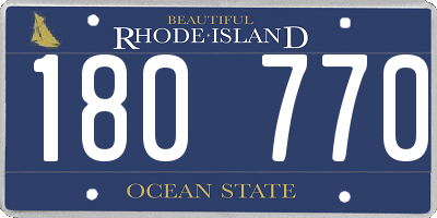 RI license plate 180770