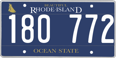 RI license plate 180772