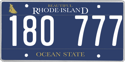RI license plate 180777