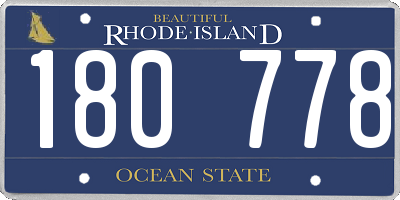 RI license plate 180778