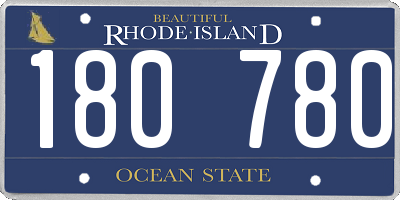 RI license plate 180780