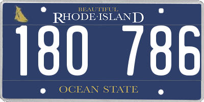RI license plate 180786