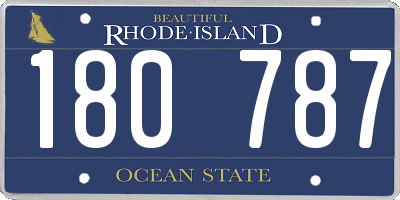 RI license plate 180787