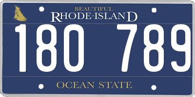 RI license plate 180789