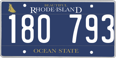 RI license plate 180793