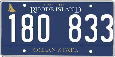 RI license plate 180833