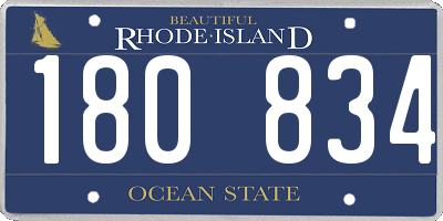 RI license plate 180834