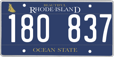 RI license plate 180837
