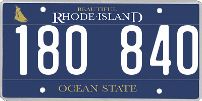 RI license plate 180840