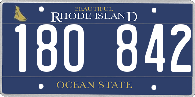 RI license plate 180842