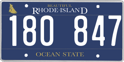 RI license plate 180847