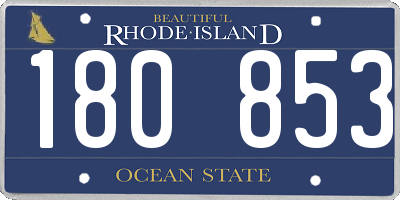 RI license plate 180853