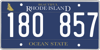 RI license plate 180857