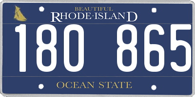 RI license plate 180865