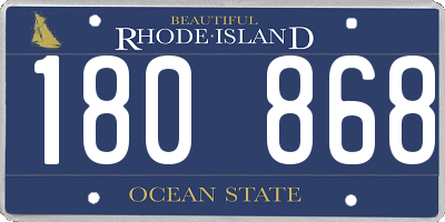 RI license plate 180868