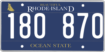 RI license plate 180870