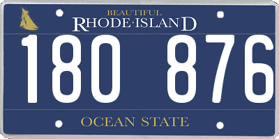 RI license plate 180876