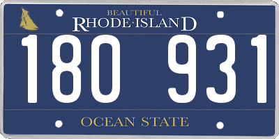 RI license plate 180931