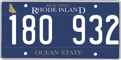 RI license plate 180932