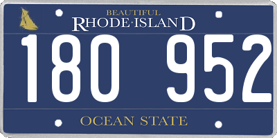 RI license plate 180952