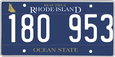 RI license plate 180953