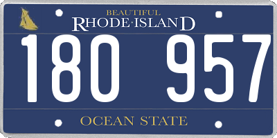 RI license plate 180957