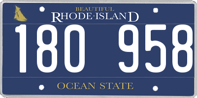 RI license plate 180958