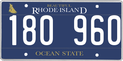 RI license plate 180960