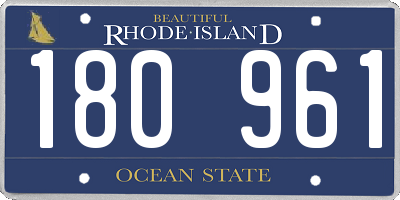 RI license plate 180961