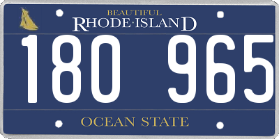 RI license plate 180965