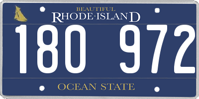 RI license plate 180972