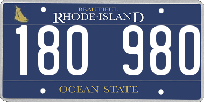 RI license plate 180980