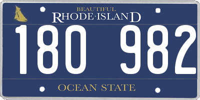 RI license plate 180982