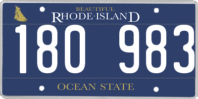 RI license plate 180983