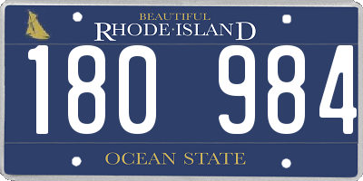 RI license plate 180984