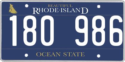 RI license plate 180986