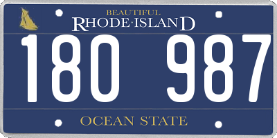 RI license plate 180987