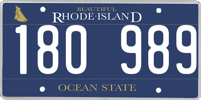 RI license plate 180989