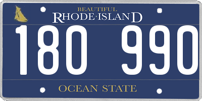RI license plate 180990