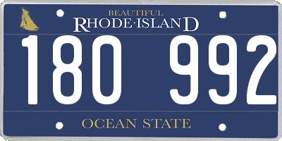 RI license plate 180992