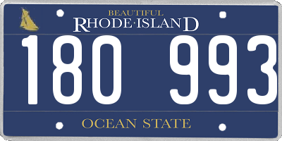 RI license plate 180993