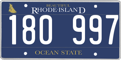 RI license plate 180997