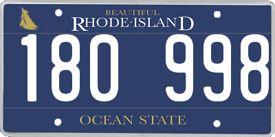 RI license plate 180998